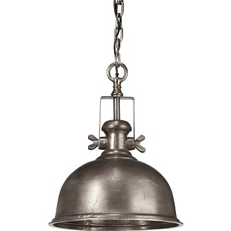 MASYWNA LAMPA WISZĄCA LEEDS 50 CM SREBRNA